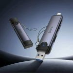 Кард-ридер Hoco HB56A для портов USB+Lightning (USB/SD/MicroSD) <серый>
