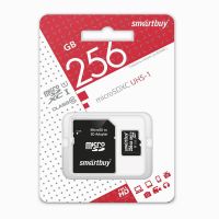 Карта памяти MicroSD 256 Gb CL10 Smart Buy (UHC-1) в блистере с адаптером ― Оптовый PromiseMobile