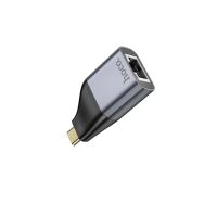 Переходник (адаптер) в порт USB-C на штекер RJ45 Hoco UA35 <серый> ― Оптовый PromiseMobile