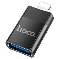 Переходник OTG (USB - Apple lightning) Hoco UA17 <черный> ― Оптовый PromiseMobile