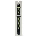 Ремешки для Apple Watch 38/40/41 mm Sport Band силиконовый перфорированный (размер S) <черно-зеленый>