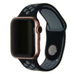 Ремешки для Apple Watch 38/40/41 mm Sport Band силиконовый перфорированный (размер S) <черно-серый>