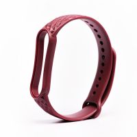 Ремешок для Xiaomi Mi Band 5 ребристый <бордовый> ― Оптовый PromiseMobile