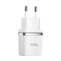 Сетевое зарядное устройство USB Hoco C12 (2 порта/2.4A) <белый> ― Оптовый PromiseMobile