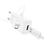 Сетевое зарядное устройство USB Hoco C134A (2.4A/12W/кабель MicroUSB) <белый>