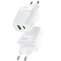 Сетевое зарядное устройство USB Hoco C85A (3A/QC3.0/порт USB-C PD 20W) <белый> ― Оптовый PromiseMobile