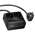 Сетевой фильтр Hoco AC27 (2500W/2 розетки/1 порт USB QС3.0/2 порта USB-C PD 30W/шнур 2 метра) <черный>