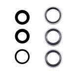 Стекло камеры для Apple iPhone 16 Pro, iPhone 16 Pro Max (комплект 3 шт.) <белый>