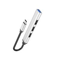 USB HUB для порта USB-C Hoco HB26 (4USB/0.13 метра) <серебристый> ― Оптовый PromiseMobile
