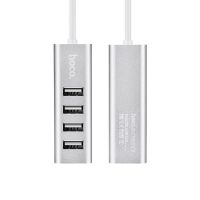 USB HUB для порта USB Hoco HB1 (4USB/0.8 метра) <серебристый> ― Оптовый PromiseMobile