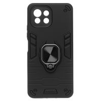 Чехол для Xiaomi Mi 11 Lite (M2101K9AG), Mi 11 Lite 5G (M2101K9G) силиконовый противоударный с кольцом <черный> ― Оптовый PromiseMobile