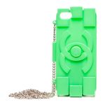 Чехол для Apple iPhone 4/4s задняя крышка силикон с цепочкой Chanel <зеленый>