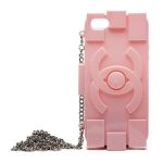 Чехол для Apple iPhone 4/4s задняя крышка силикон с цепочкой Chanel <розовый>