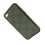 Чехол для Apple iPhone 4/4s пластиковый с кож.вставками GUCCi <белый>