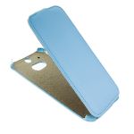 Чехол для HTC One (M8) флип кожзам №1 <голубой>