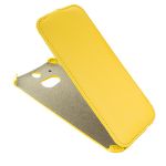 Чехол для HTC One (M8) флип кожзам №1 <желтый>