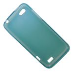 Чехол для HTC One V силиконовый матовый <голубой>