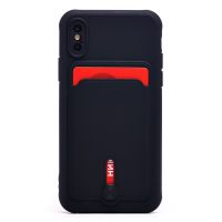 Чехол для Apple iPhone X, iPhone Xs силиконовый с картхолдером №4 <черный> ― Оптовый PromiseMobile