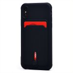 Чехол для Apple iPhone X, iPhone Xs силиконовый с картхолдером №4 <черный>