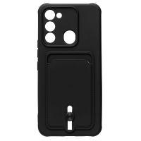 Чехол для Tecno Spark 8C (KG5n), Spark Go 2022 (KG5m) силиконовый с картхолдером №4 <черный> ― Оптовый PromiseMobile