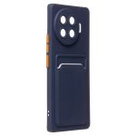 Чехол для Tecno Spark 20 Pro+ (KJ7) силиконовый с картхолдером №9 <темно-синий>