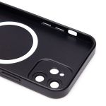 Чехол для Apple iPhone 12 силиконовый Matte MagSafe <черный>