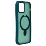 Чехол для Apple iPhone 12, iPhone 12 Pro силиконовый MagSafe с подставкой <зеленый>