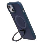 Чехол для Apple iPhone 13 силиконовый MagSafe с подставкой <синий>