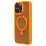 Чехол для Apple iPhone 15 Pro Max силиконовый MagSafe с подставкой <оранжевый>
