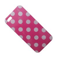 Чехол для Apple iPhone 5, iPhone 5s, iPhone SE силиконовый серия горошек <малиново-белый> ― Оптовый PromiseMobile