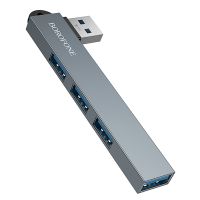 USB HUB Borofone FH1 (3 USB 2.0+1 USB 3.0) <серый> ― Оптовый PromiseMobile